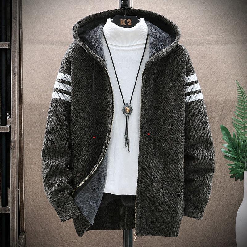 Hooded Cardigan Men's Plus Velvet Thickening Size Clothing - Amazitshop