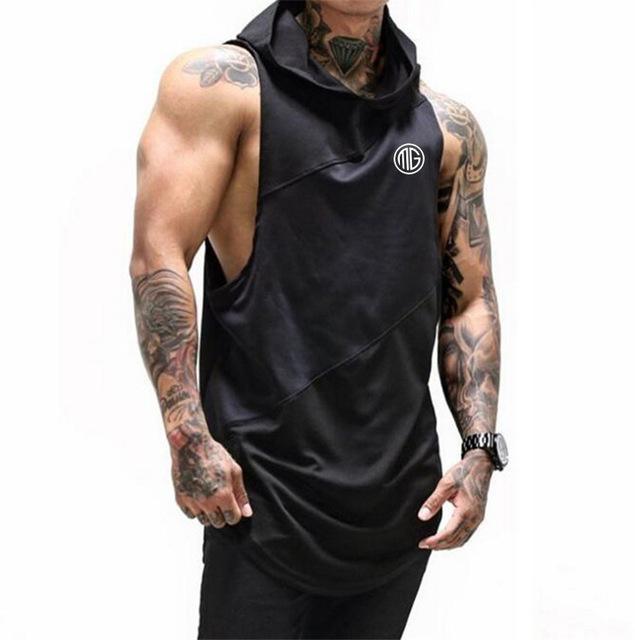 Hooded Mens Bodybuilding Tank - Amazitshop