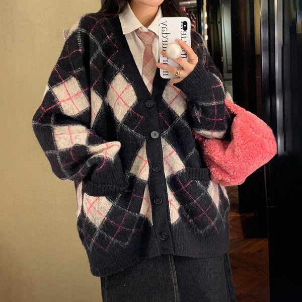 Hot Girls Wear Long Lazy V - neck Sweaters - Amazitshop