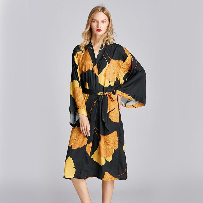 Ice Silk Robe Women's Light Luxury European And American Style - Amazitshop