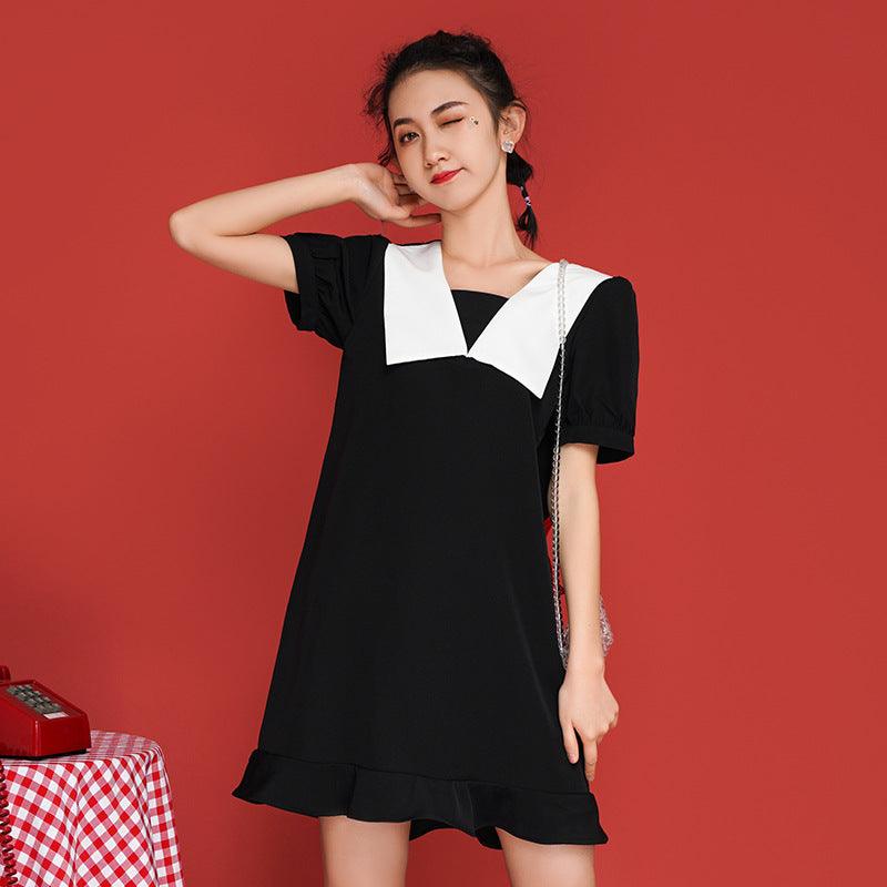 Improved Cheongsam Dresses Women Puff Sleeve Sweet Girls Elegant Harajuku Dresses - Amazitshop