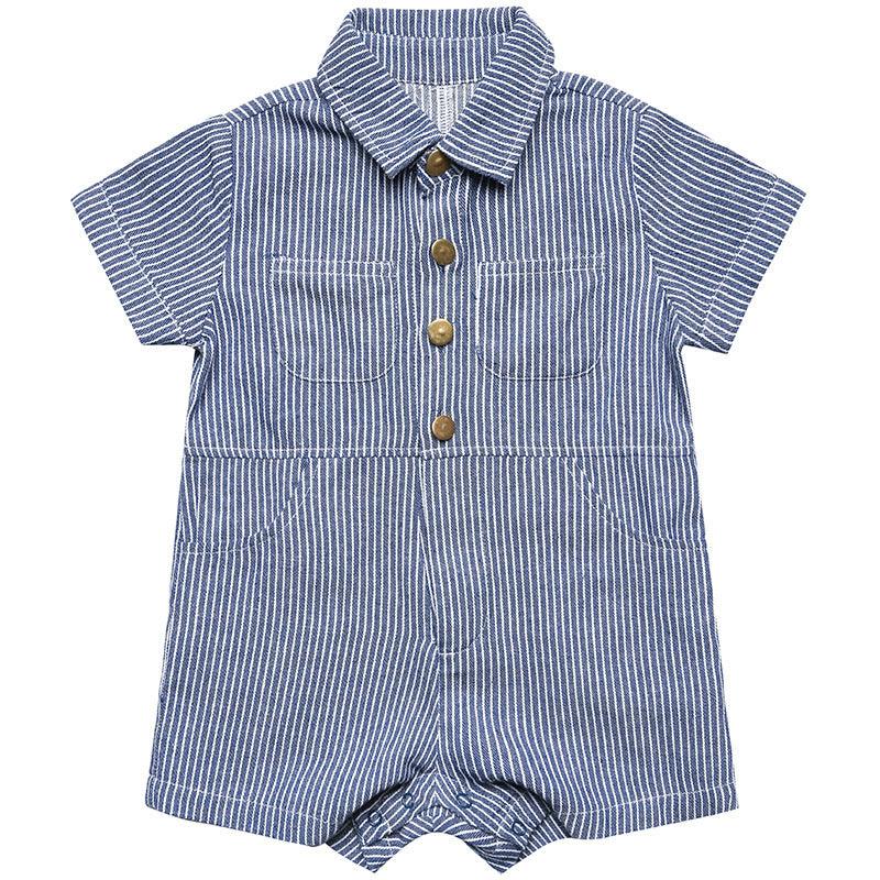 Infant Children's Summer Crawling Clothes For Boys And Thin Denim Onesies - Amazitshop