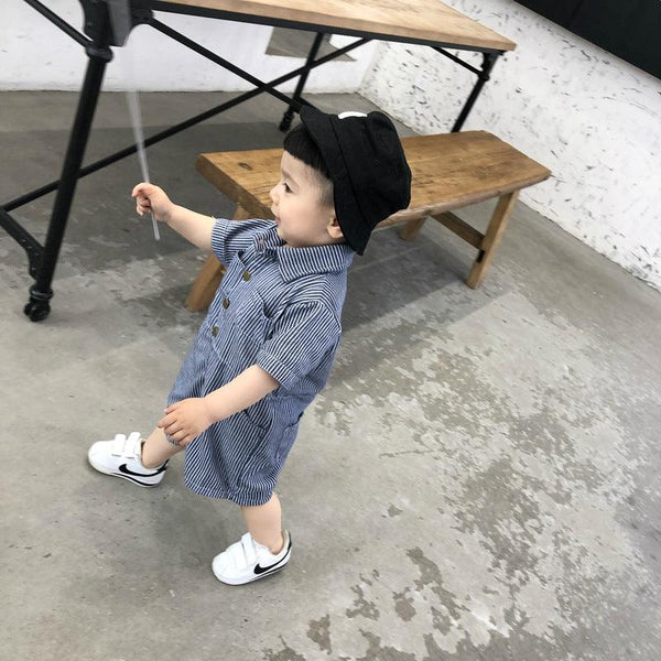 Infant Children's Summer Crawling Clothes For Boys And Thin Denim Onesies - Amazitshop