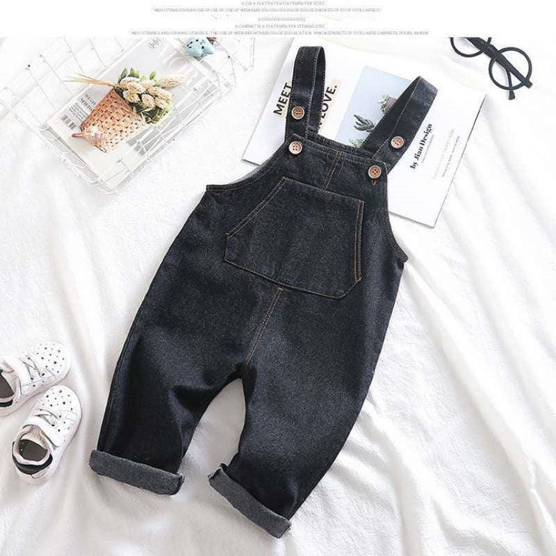 Infant Toddler Jeans Baby Denim Overalls Children's Korean - style Casual Loose Pants - Amazitshop