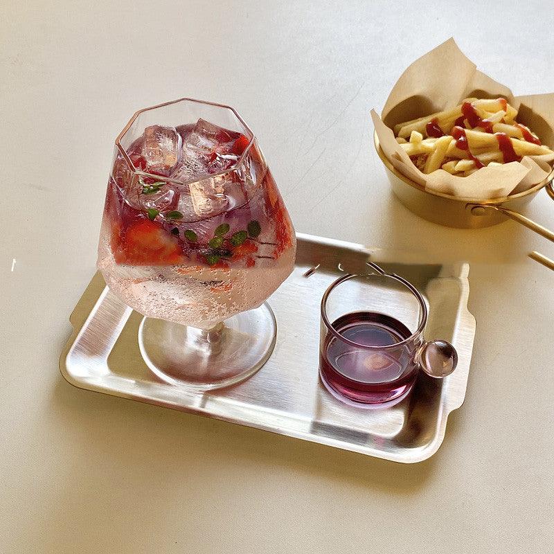 Ins Octagonal Tall Drink Cocktail Cold Drink Soda Sparkling Water Glass - Amazitshop