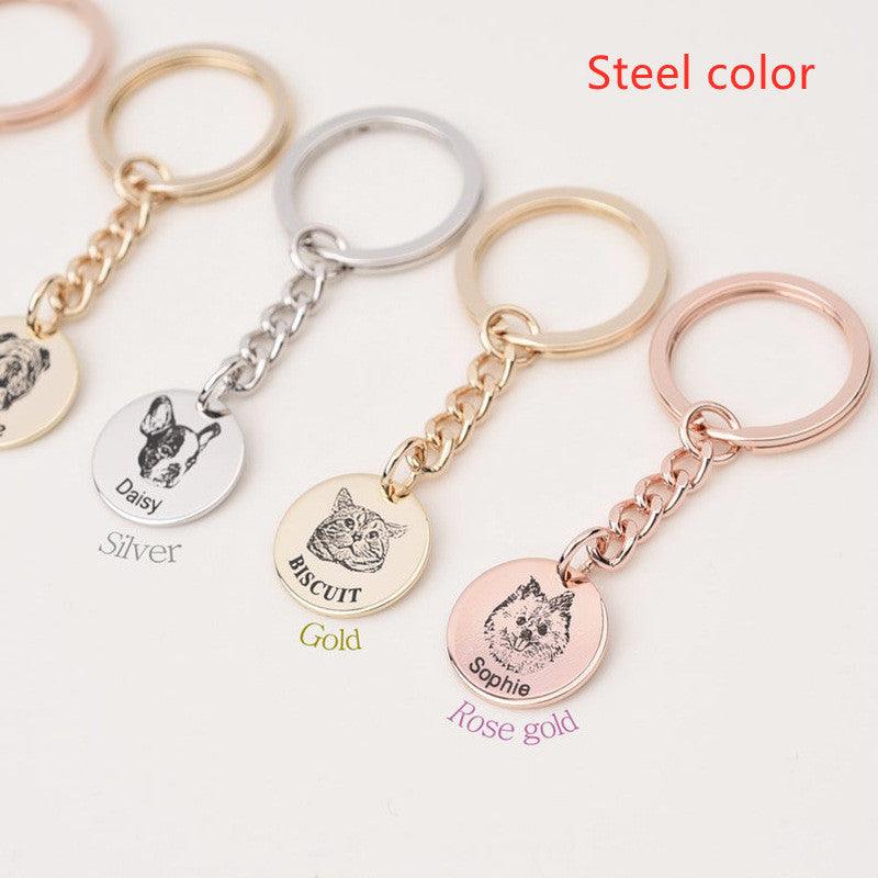 Ins Pet Cat And Dog Photo Diy Keychain - Amazitshop