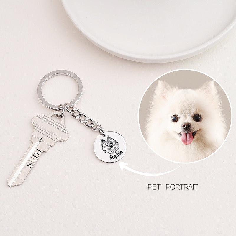 Ins Pet Cat And Dog Photo Diy Keychain - Amazitshop