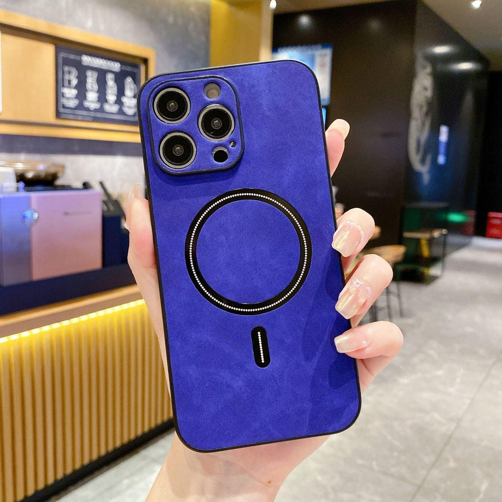 Iphone15pro Magnetic Lambskin All - inclusive Protective Cover - Amazitshop