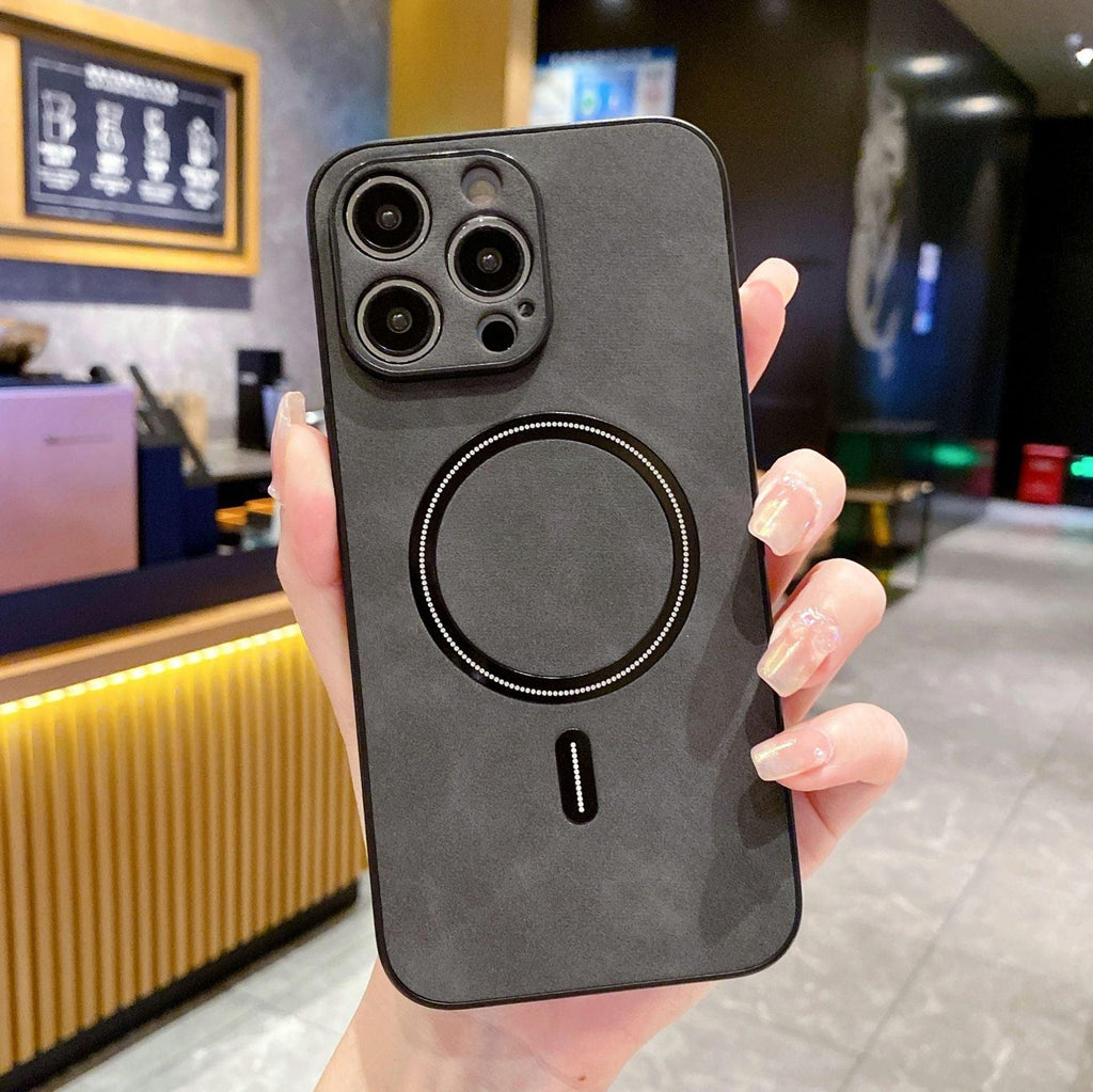 Iphone15pro Magnetic Lambskin All - inclusive Protective Cover - Amazitshop