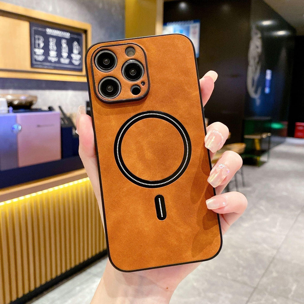 Iphone15pro Magnetic Lambskin All - inclusive Protective Cover - Amazitshop