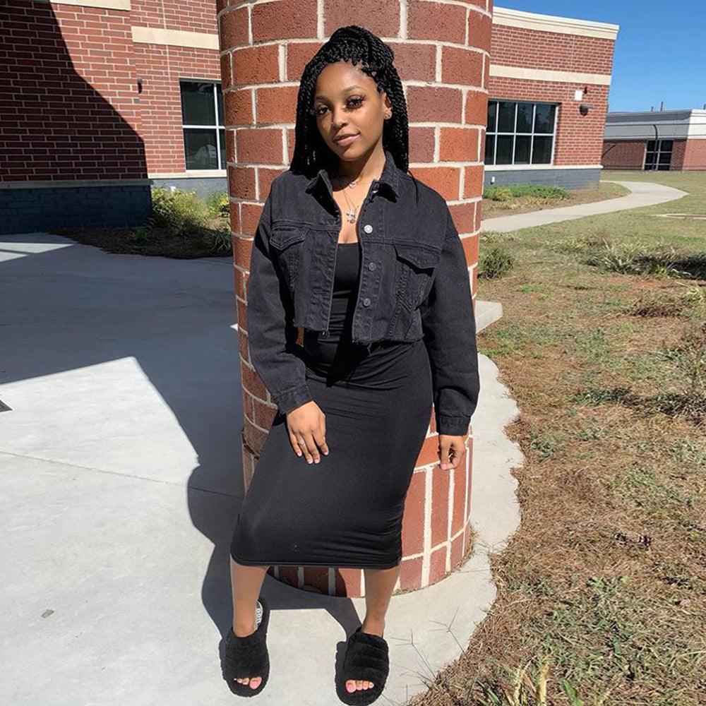 Jacket Women Streetwear Denim Jacket Women Outwear Bodycon Jeans Jackets Women Coat Casual Ladies Cropped Jackets - Amazitshop