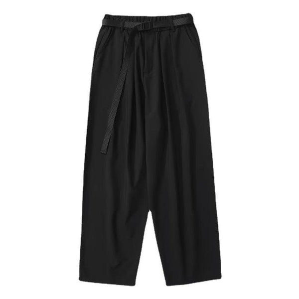 Japanese - style Retro Solid Color Straight Drooping Suit Pants Men - Amazitshop