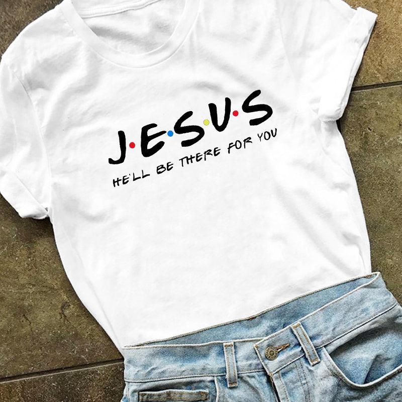 Jesus Print Women Tshirts Cotton Clothes Tops - Amazitshop