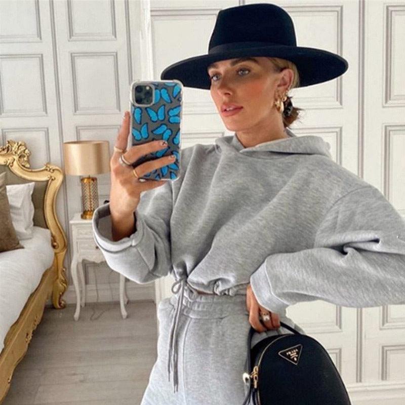 Jogging Suits For Women 2 Piece Sweatsuits Tracksuits Long Sleeve Hoodie Casual Fitness Sportswear - Amazitshop