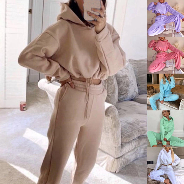 Jogging Suits For Women 2 Piece Sweatsuits Tracksuits Long Sleeve Hoodie Casual Fitness Sportswear - Amazitshop