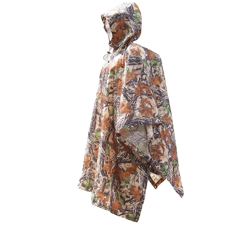 Jungle through mountaineering camouflage raincoat Outdoor hiking marching poncho poncho - Amazitshop