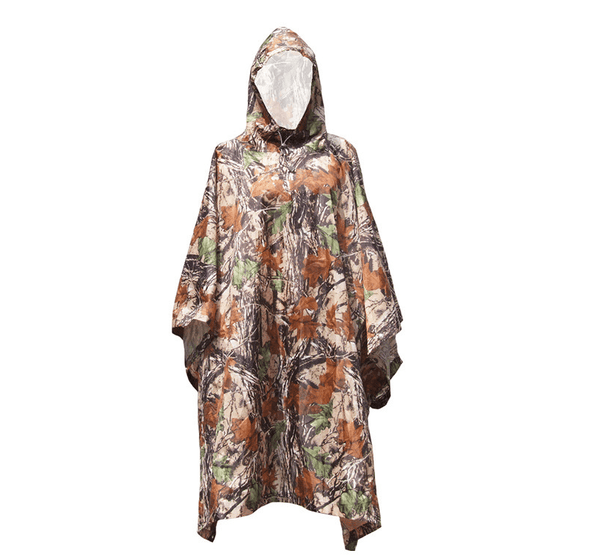 Jungle through mountaineering camouflage raincoat Outdoor hiking marching poncho poncho - Amazitshop