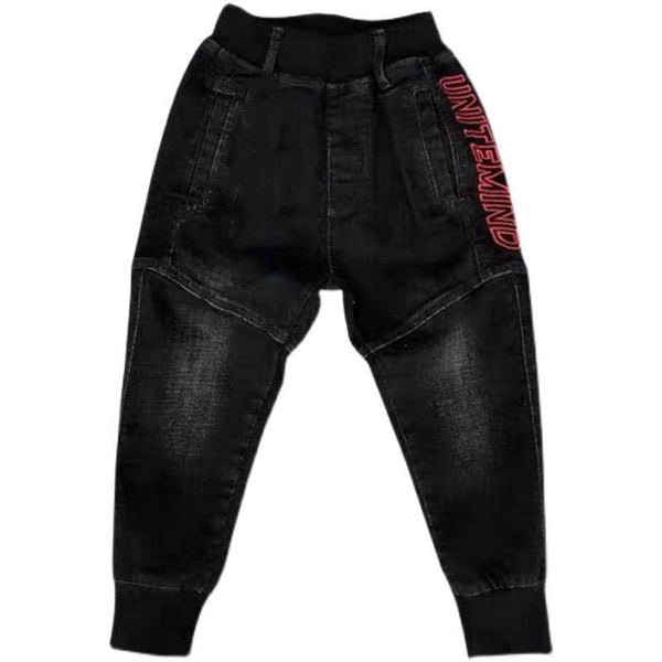 Kids Black Jeans Single Pants Spring And Autumn Boys Pants - Amazitshop