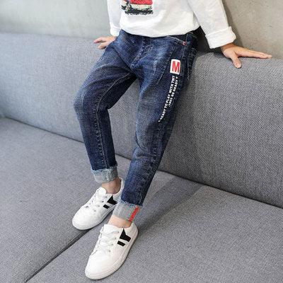 Kids Boys Jeans Baby Clothes Classic Pants Children Denim Clothing Boy Casual Bowboy Long Trousers 5 - 13Y - Amazitshop