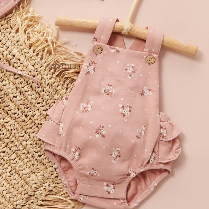 Kids Fashion Print Ruffle Sling Bodysuit - Amazitshop