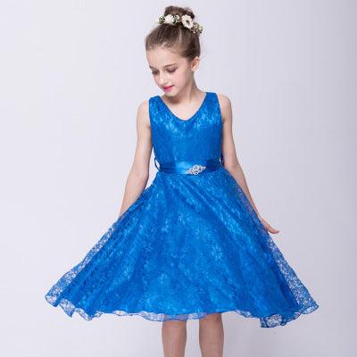 Kids girls dress children Costume Girls Dress Lace Dress Tong - Amazitshop
