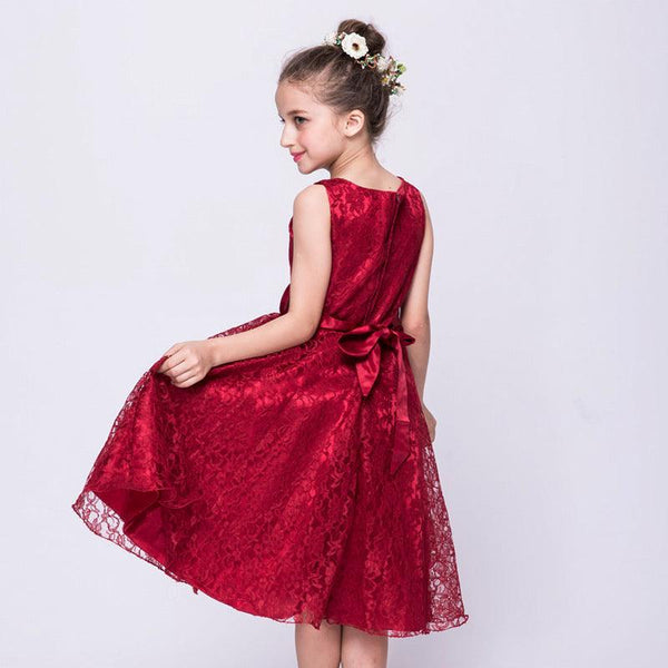 Kids girls dress children Costume Girls Dress Lace Dress Tong - Amazitshop