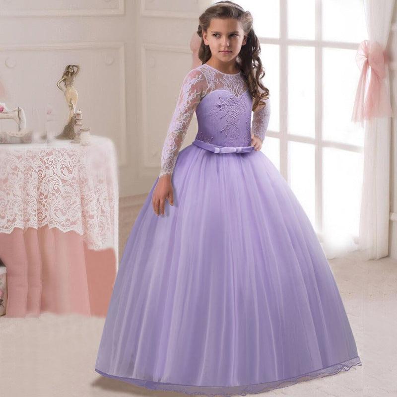 Kids Long Flower Girl Dress Dress - Amazitshop