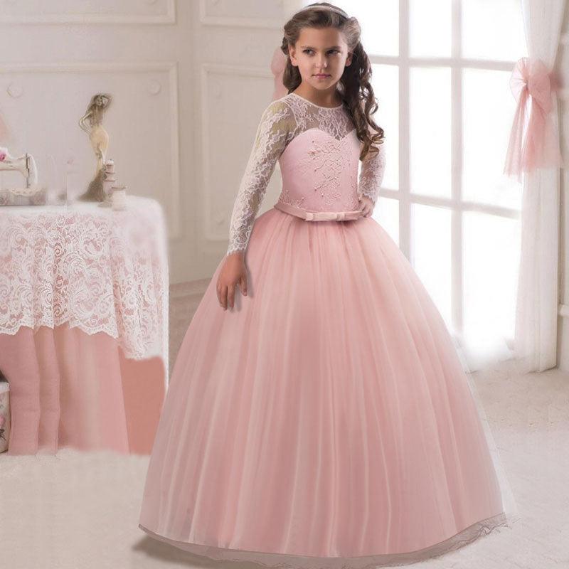 Kids Long Flower Girl Dress Dress - Amazitshop