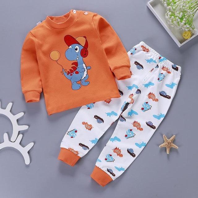Kids Pajamas Sets Baby Boys Girls Cotton Long Sleeved - Amazitshop