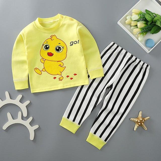 Kids Pajamas Sets Baby Boys Girls Cotton Long Sleeved - Amazitshop