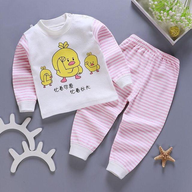 Kids Pajamas Sets Baby Boys Girls Cotton Long Sleeved - Amazitshop