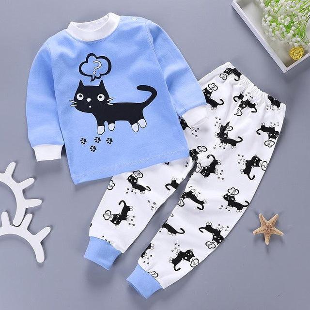 Kids Pajamas Sets Baby Boys Girls Cotton Long Sleeved - Amazitshop