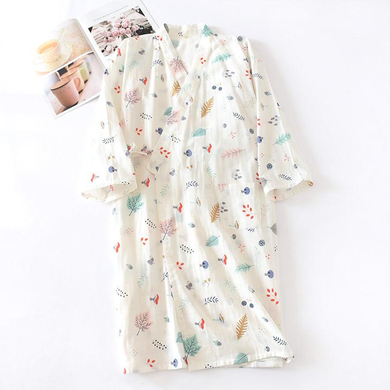 Kimono nightdress home long night robe and bathrobe - Amazitshop