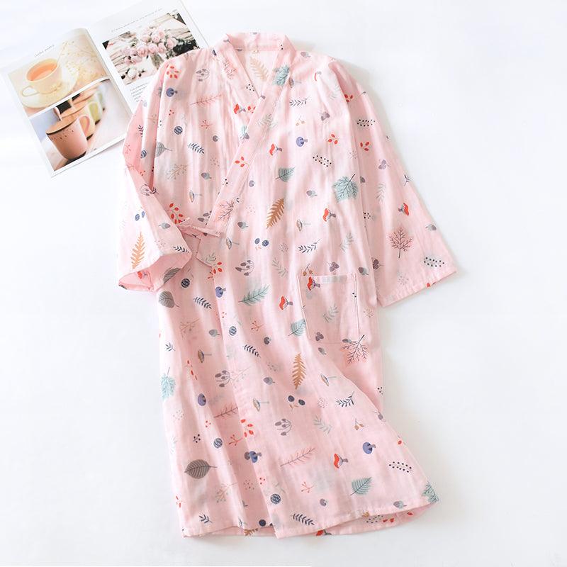 Kimono nightdress home long night robe and bathrobe - Amazitshop