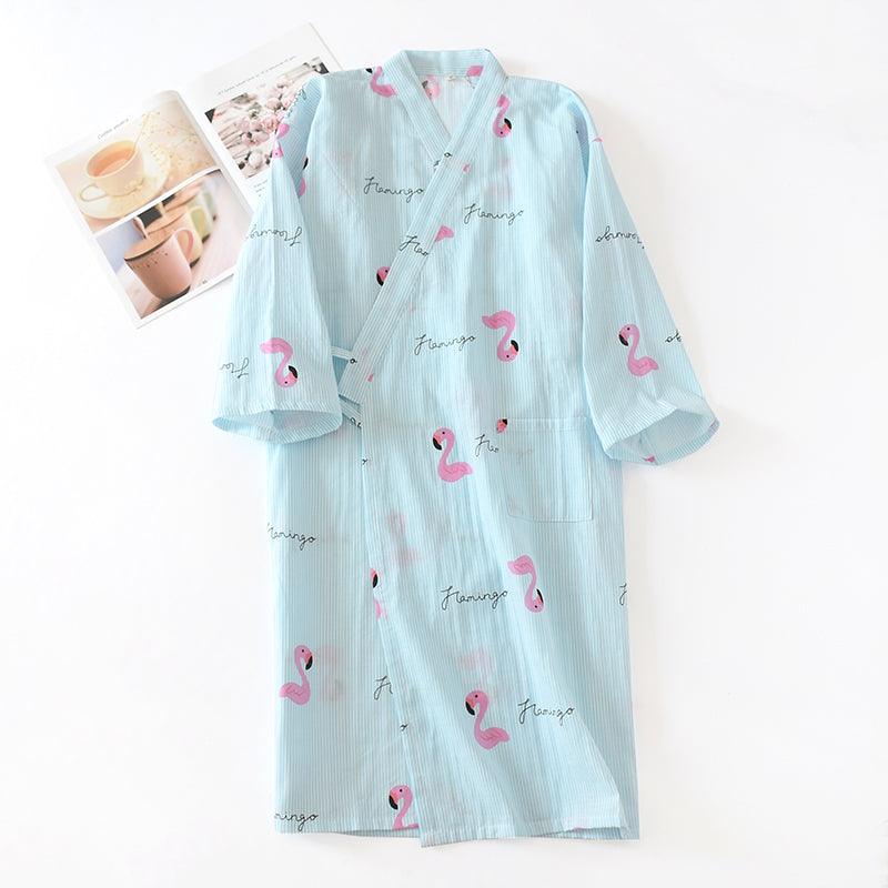 Kimono nightdress home long night robe and bathrobe - Amazitshop