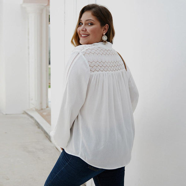 knit T-shirt horn sleeve - Amazitshop