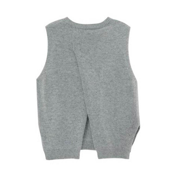Knitted Women's Vests Korean Style Crew Neck Pullover Sweater - Amazitshop