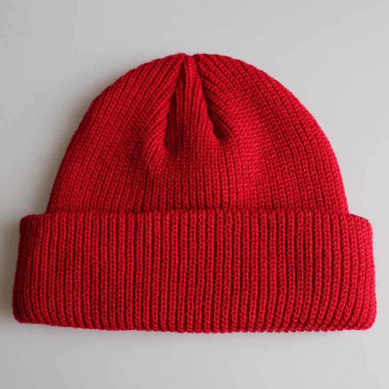 Knitted Woolen Cap Men And Women Melon Leather Cap - Amazitshop