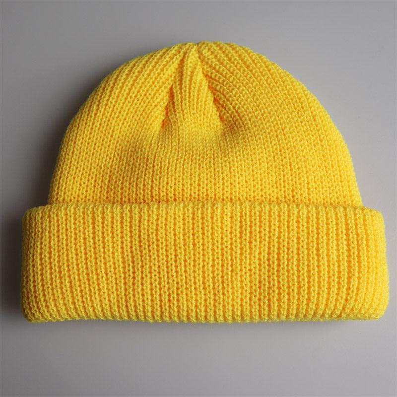 Knitted Woolen Cap Men And Women Melon Leather Cap - Amazitshop