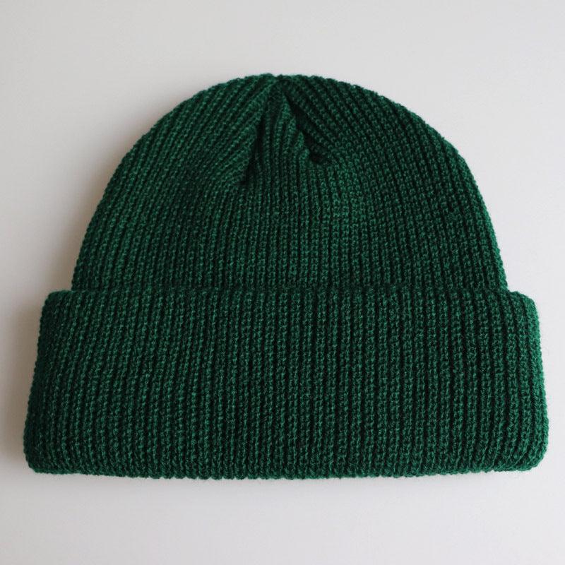 Knitted Woolen Cap Men And Women Melon Leather Cap - Amazitshop