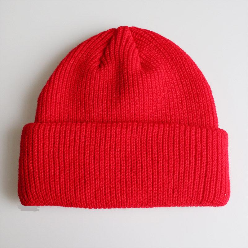 Knitted Woolen Cap Men And Women Melon Leather Cap - Amazitshop