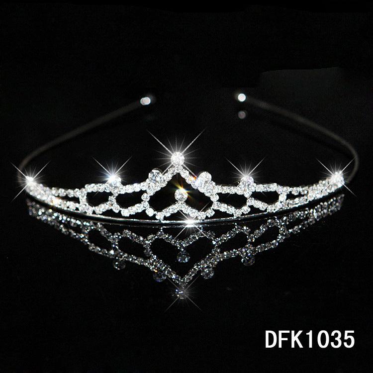 Korean Style Bridal Crown Headdress Diamond Alloy Women's Hair Band Accessories Girls Children Diamond Jewelry Wholesale - Amazitshop