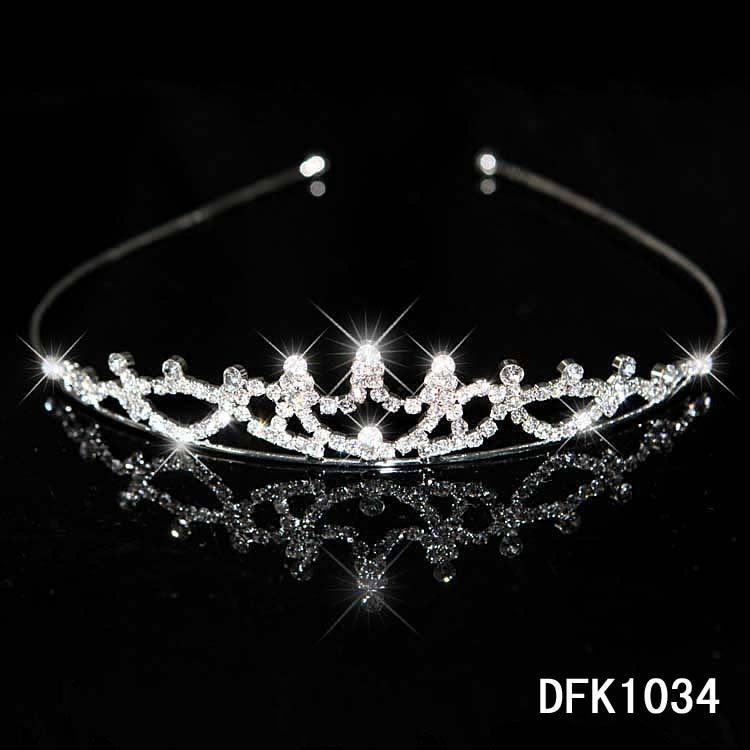Korean Style Bridal Crown Headdress Diamond Alloy Women's Hair Band Accessories Girls Children Diamond Jewelry Wholesale - Amazitshop