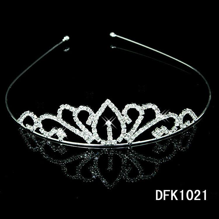 Korean Style Bridal Crown Headdress Diamond Alloy Women's Hair Band Accessories Girls Children Diamond Jewelry Wholesale - Amazitshop