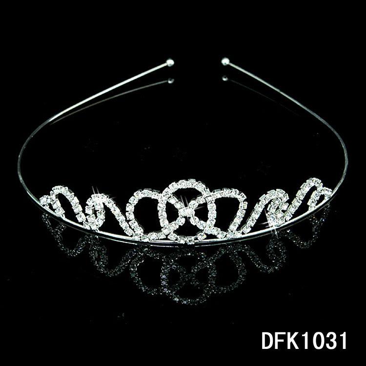 Korean Style Bridal Crown Headdress Diamond Alloy Women's Hair Band Accessories Girls Children Diamond Jewelry Wholesale - Amazitshop