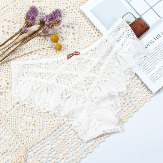 Lace Bow Knot Crossover Women's Briefs - Amazitshop