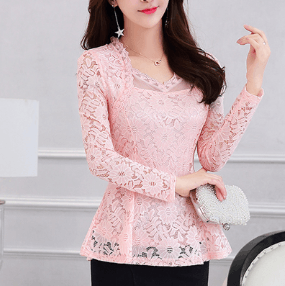 Lace Shirt Tops - Amazitshop