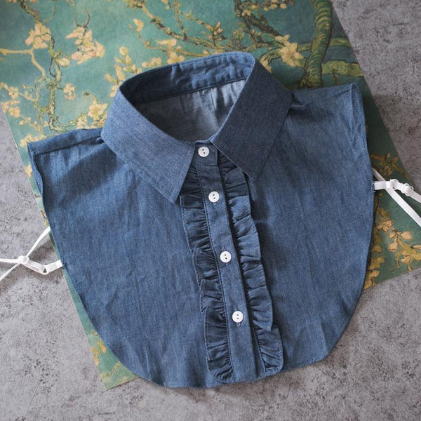 Lace Stand - Up Collar Wooden Ears Fake Shirt Collar - Amazitshop