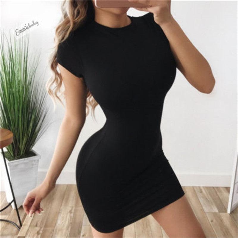 Ladies Bodycon Solid Party Dress Sexy Dresses Women Bodycon - Amazitshop