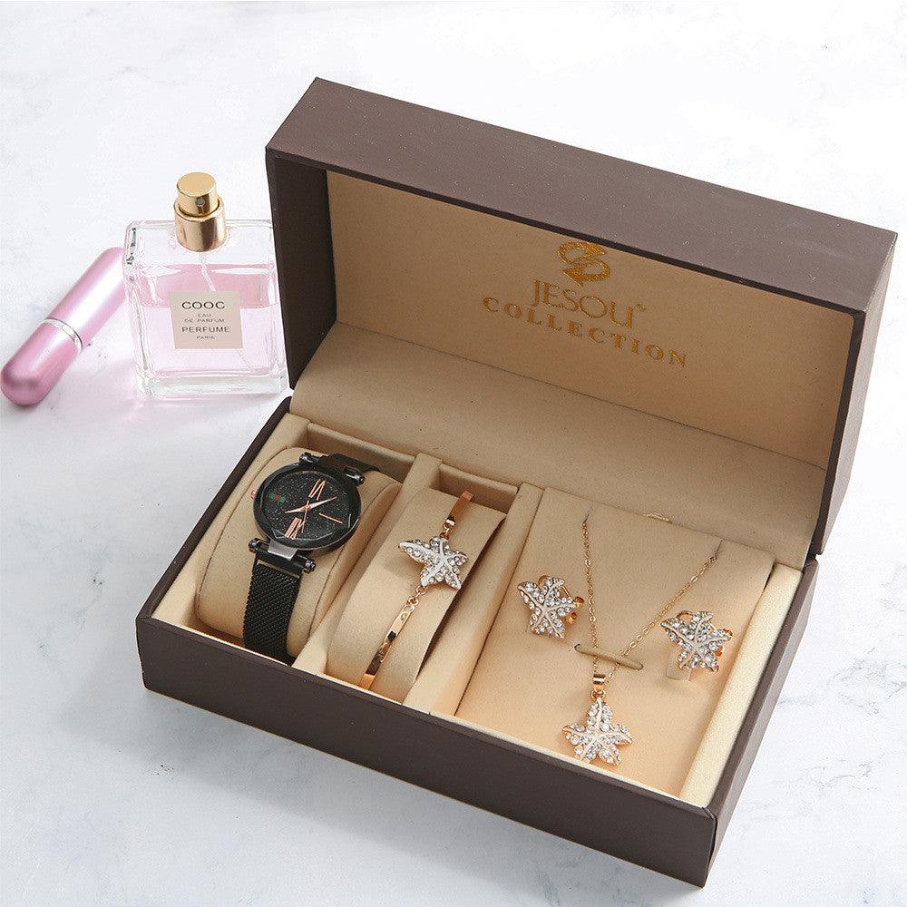 Ladies Gift Set Women Watch Bracelet Earring Necklace - Amazitshop